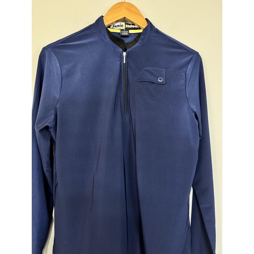 Jamie Sadock Long Sleeve Mock Neck Golf Shirt Women's Medium Blue Zip Pullover - Picture 3 of 14
